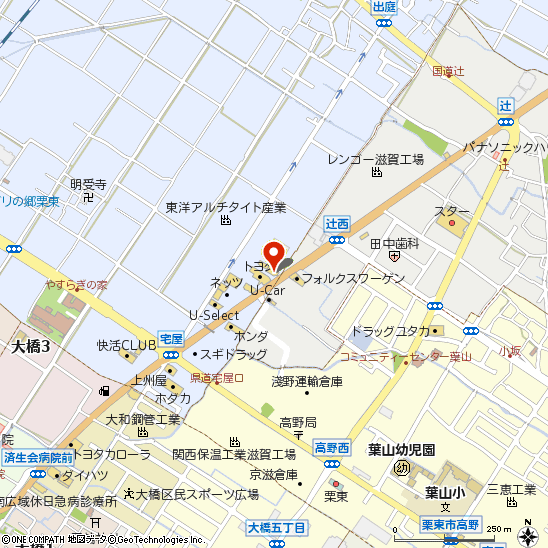 タイヤ館栗東付近の地図